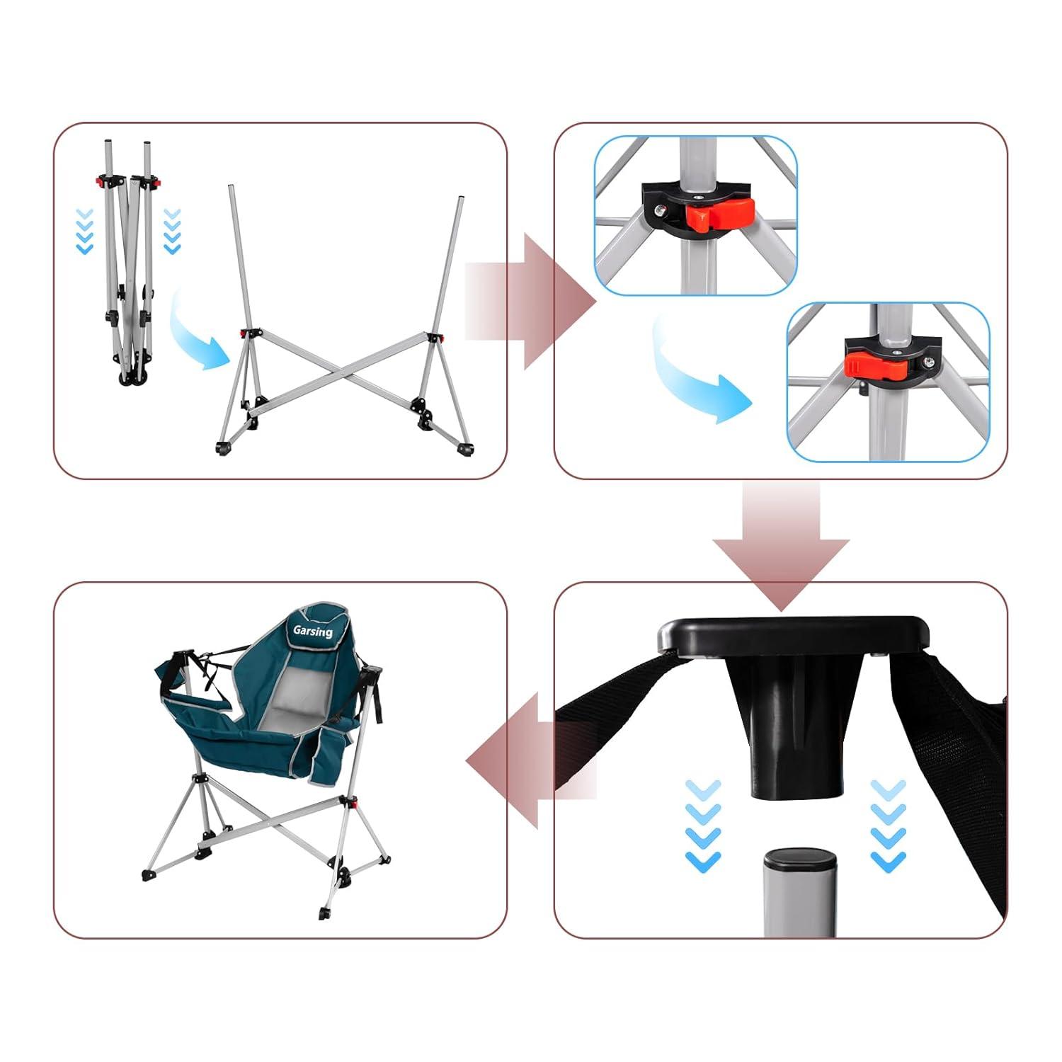 Green Folding Camping Chair with Carrying Bag