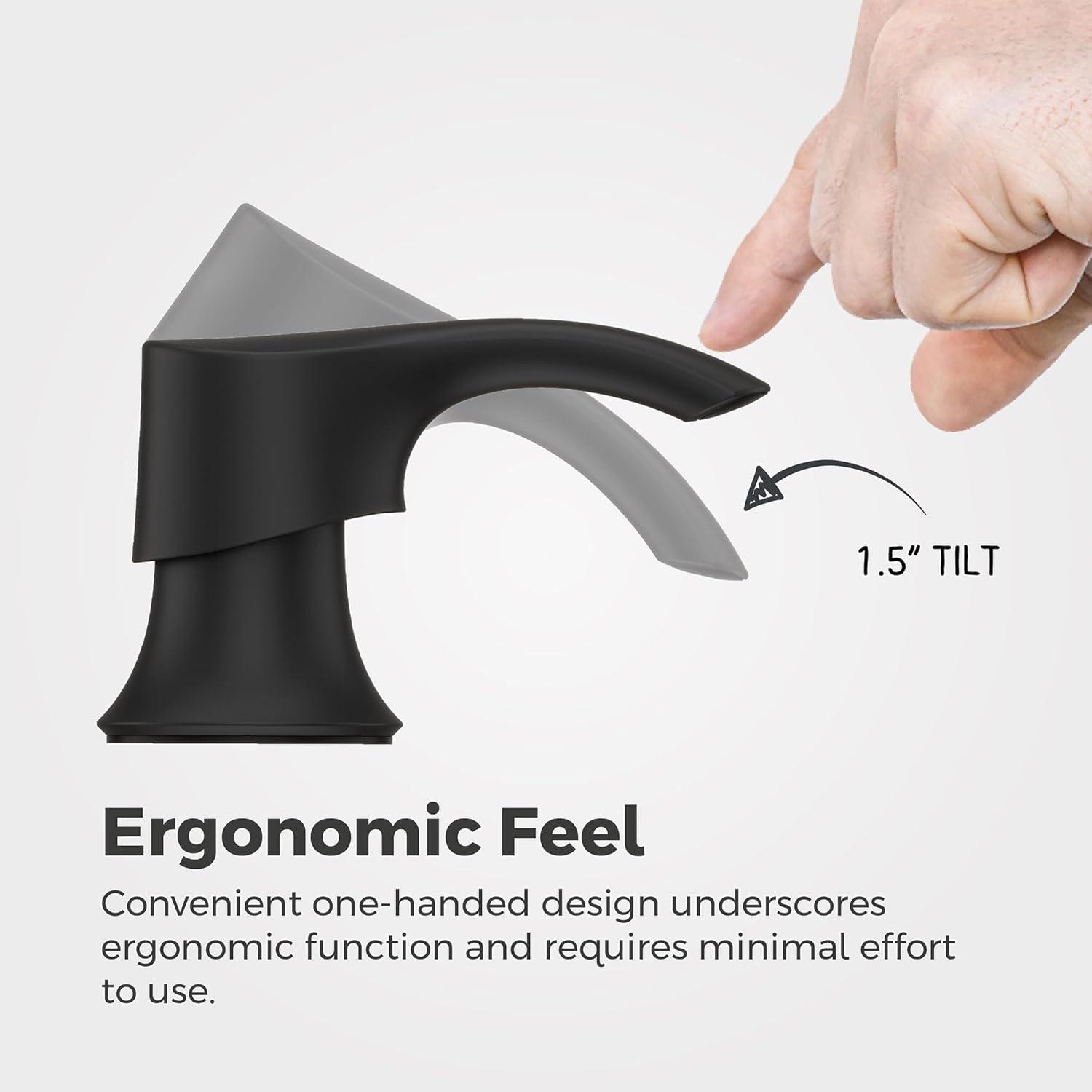 Matte Black Metal Kitchen Sink Soap Dispenser, 16-Ounce