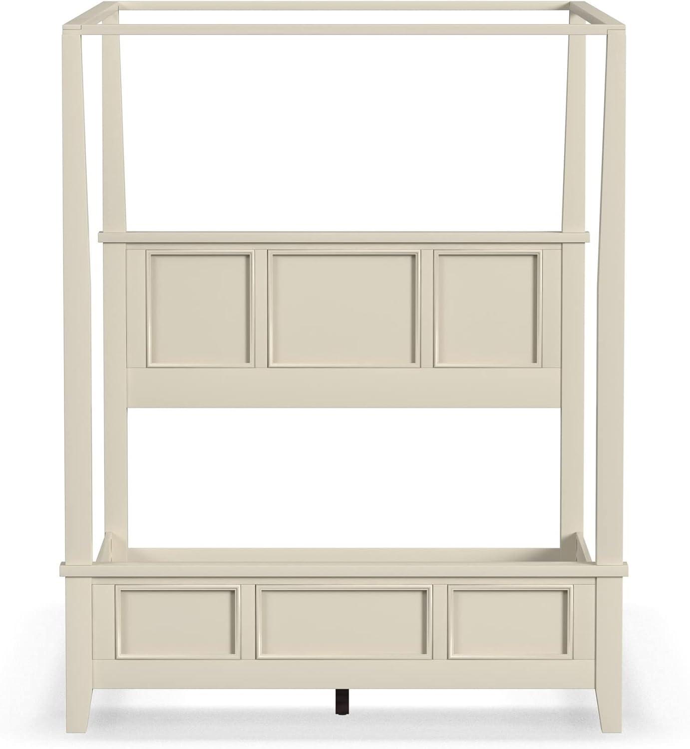 Homestyles Naples Off White Wood Queen Bed and Nightstand