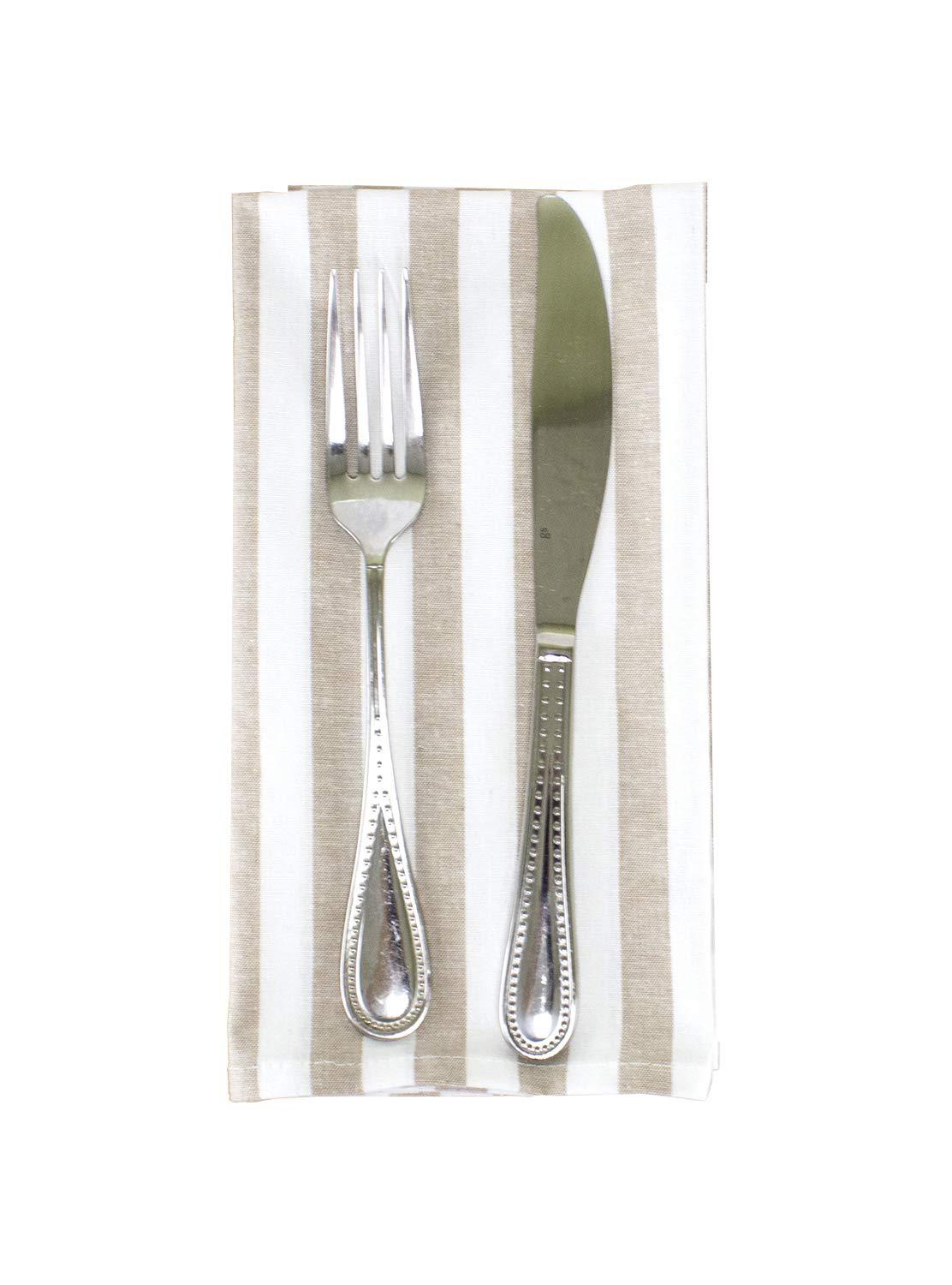 Fennco Styles Soft Thick Striped 100% Pure Cotton Cloth Napkins 20 x 20 Inch, Set of 4