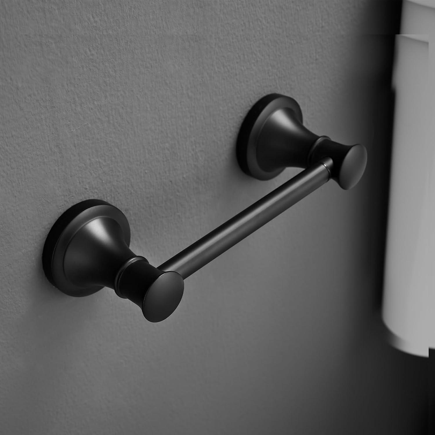 Wall-Mounted Rustproof Toilet Tissue Roll Holder with Flexible Pivoting Tissue Handle, Stainless Steel Built for Durability