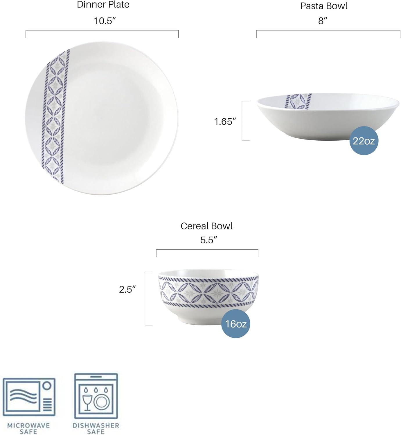 Preslie 18-Piece Porcelain Dinnerware Set, Service for 6