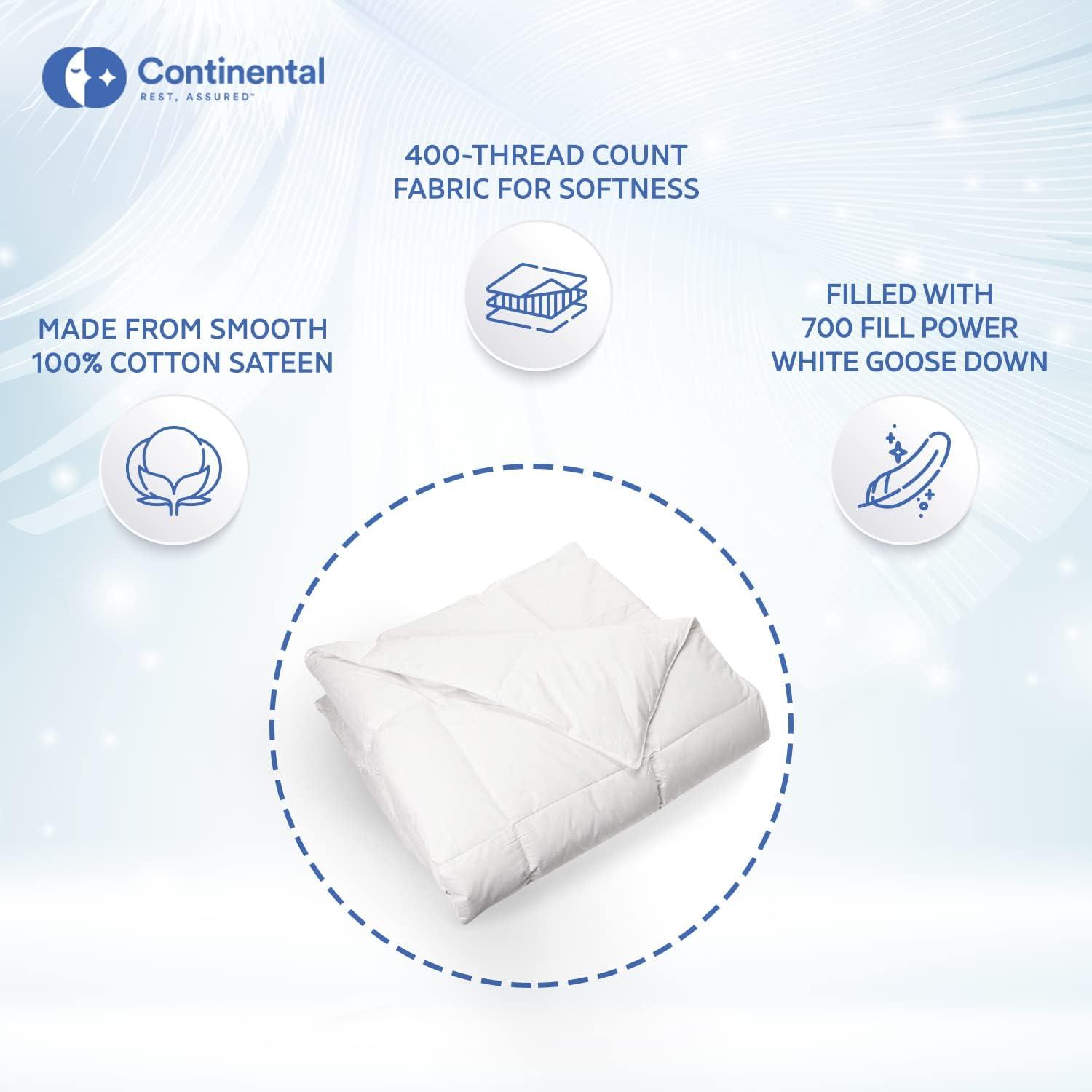 Serenity 700FP Blanket White Goose Down Summer Duvet, Baffle Box Construction, 100% Cotton, RDS Certified, Lightweight