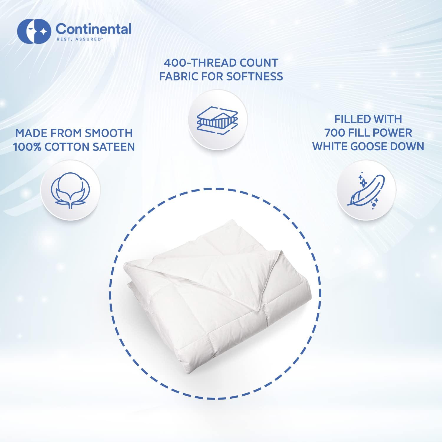 Serenity 700FP Blanket White Goose Down Summer Duvet, Baffle Box Construction, 100% Cotton, RDS Certified, Lightweight