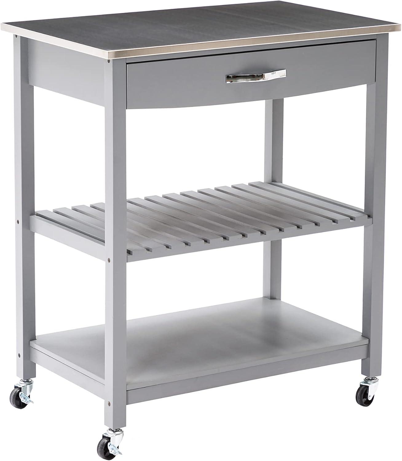 Holland Kitchen Cart with Stainless Steel Top - Boraam