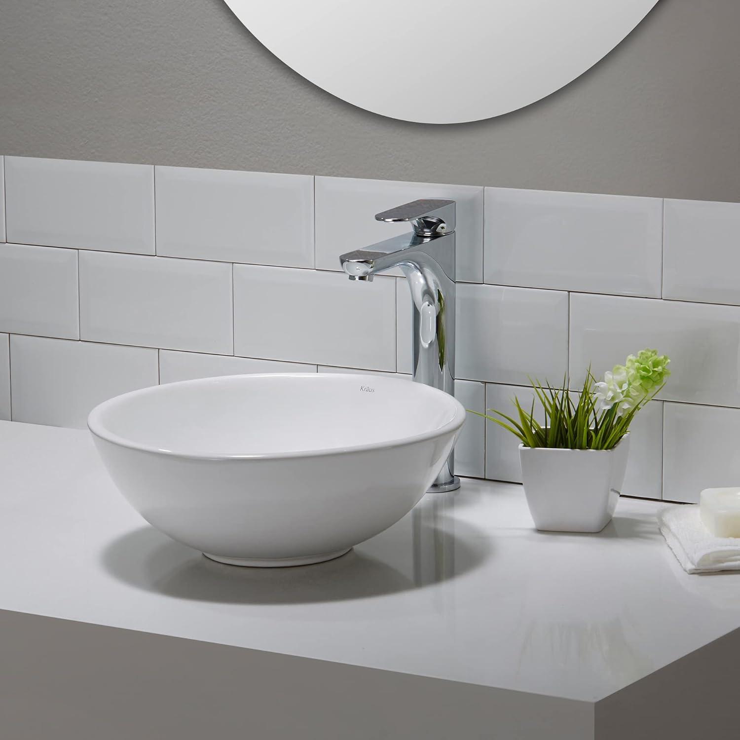 Kraus KRAUS Elavo™ Thin Ceramics Vessel Bathroom Sink KCV-341-ORB