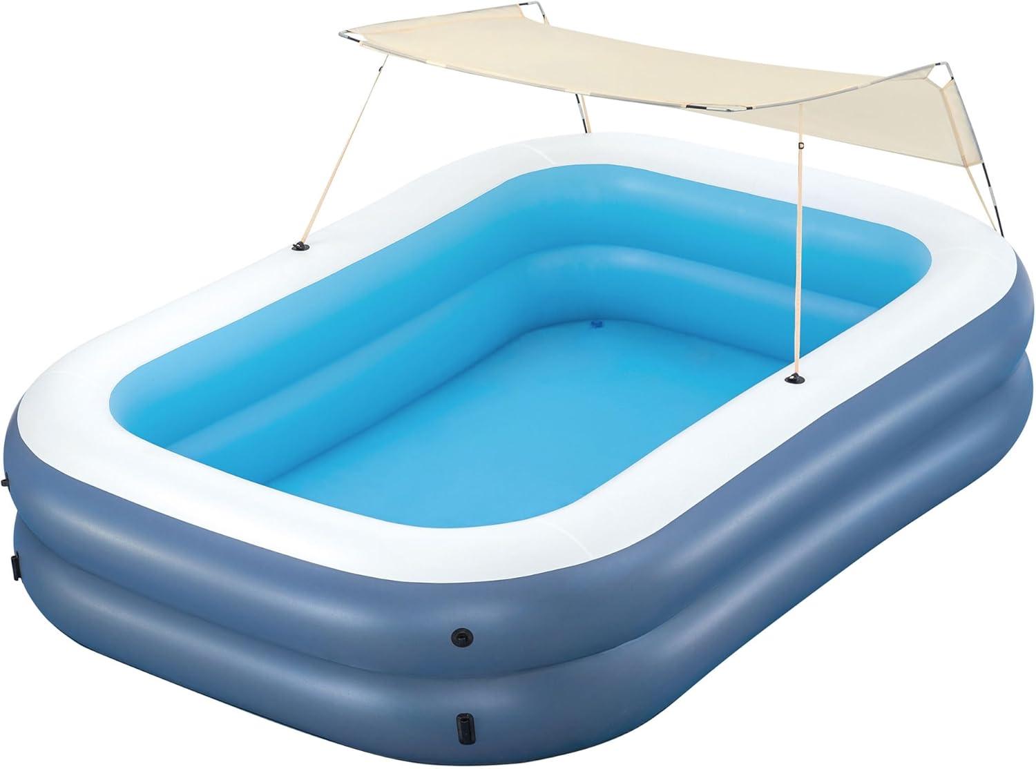 Bestway Plastic Rectangle Inflatable Pool 55'' H x 70'' W x 100'' L