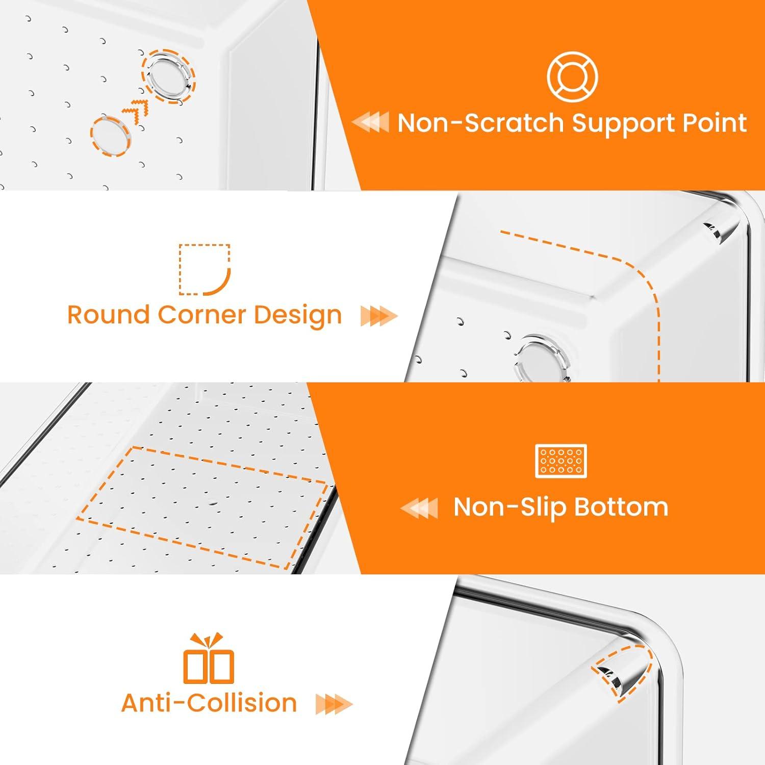 ihomecooker 3 Pack Clear Plastic Drawer Organizer Tray Cutlery Utensil Makeups Drawer Silverware Organizers 12" X 6"… (6P(6X6+6X9+6X15))