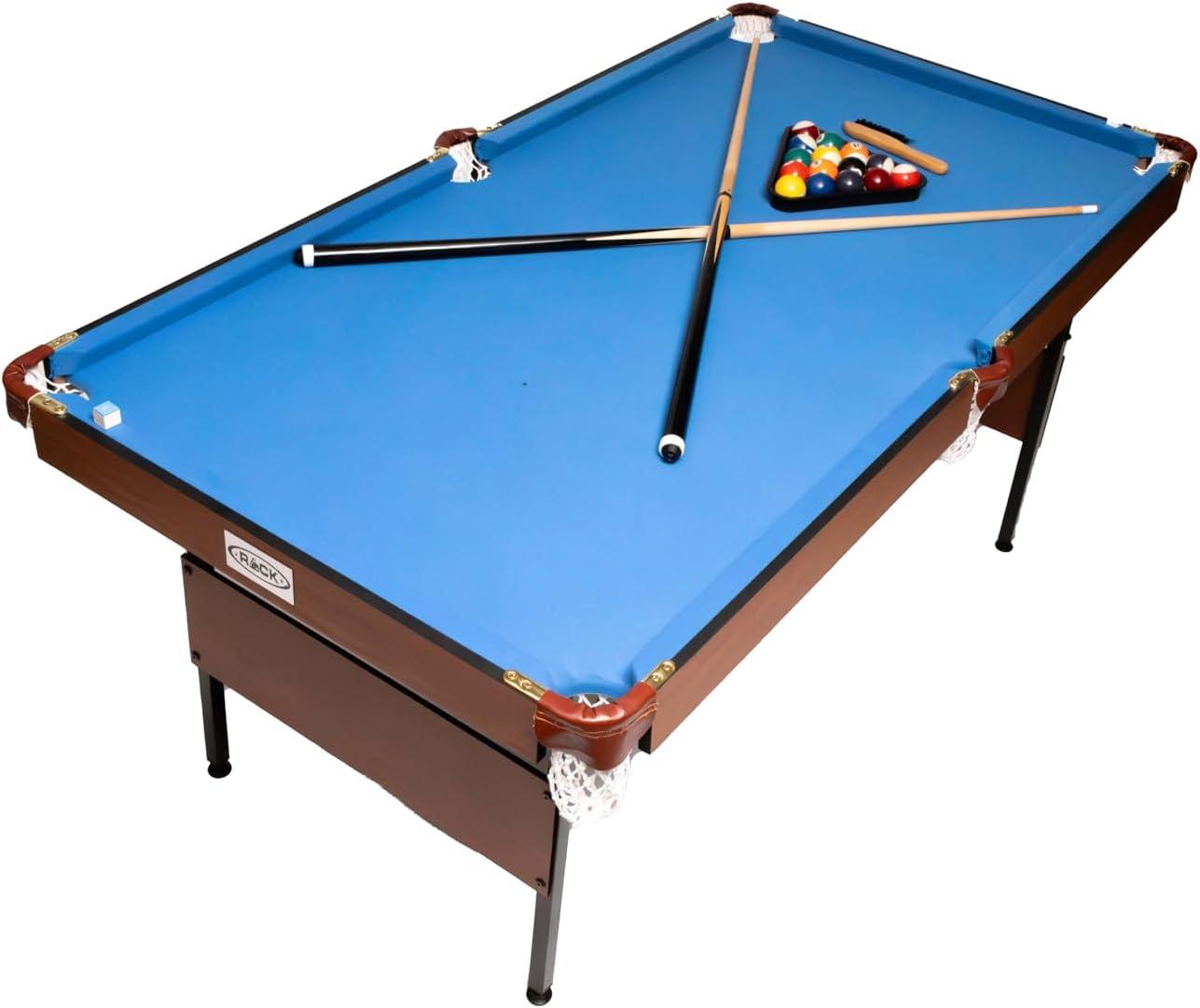 RACK Crux 55" Folding Classic Billiard Pool Table Multi Player Game, Blue