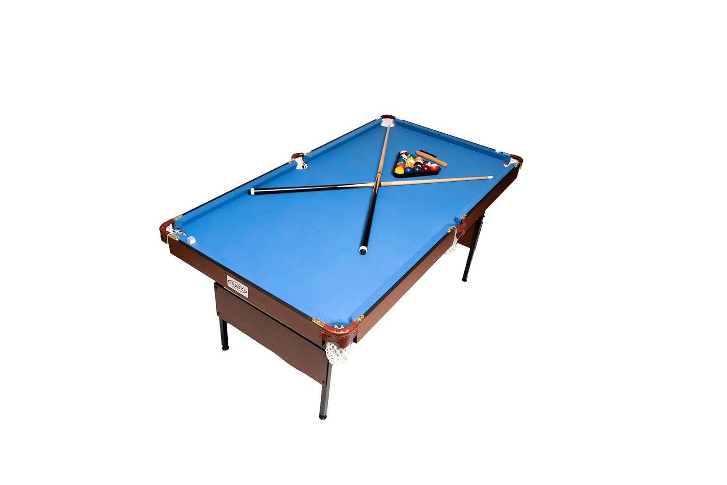 RACK Crux 55" Folding Classic Billiard Pool Table Multi Player Game, Blue
