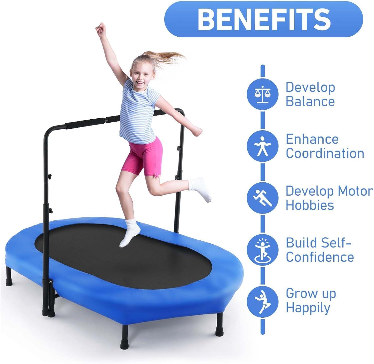 ANCHEER Trampoline for Kids, Toddler Trampoline with Handle, Child Small Rebounder for Indoor and Outdoor Use, 220 lbs Weight Capacity