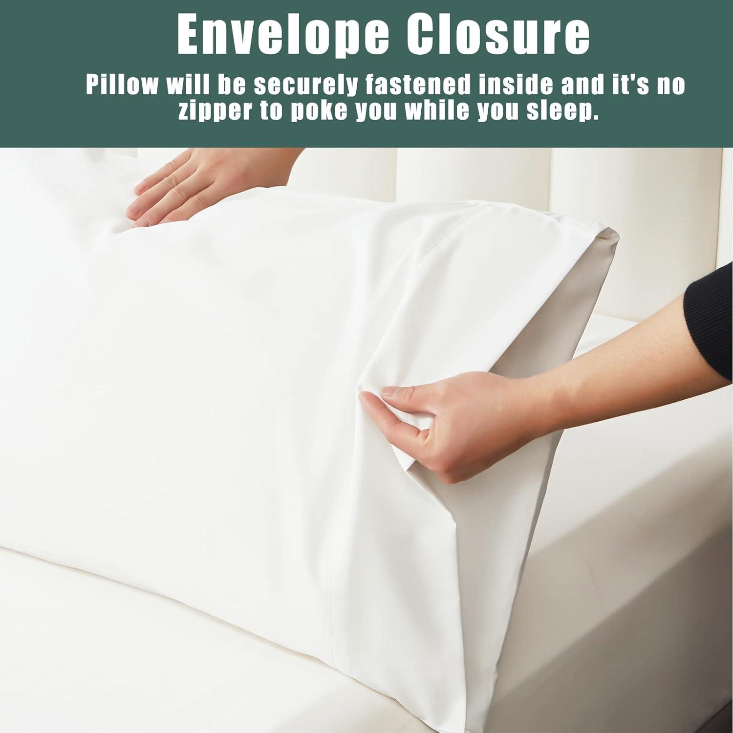 Bedsure Bedsure Pillow Cases Queen Size Set Of 2 - Polyester & Rayon Derived From Bamboo Cooling Pillowcase, Breathable, Soft And Wrinkle-Free Pillow Covers With Envelope Closure, Gifts, 20X30 Inches