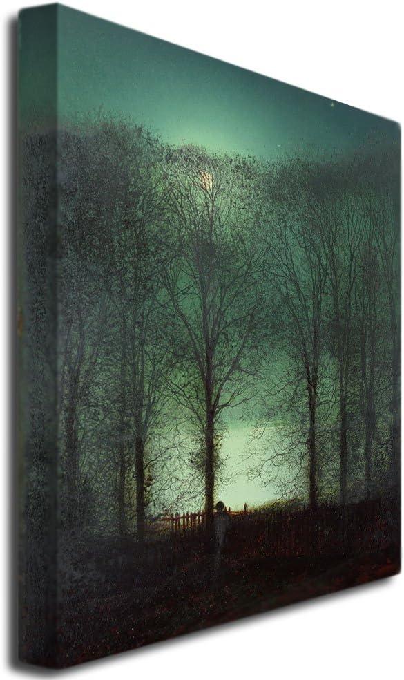 Trademark Fine Art -John Atkinson Grimshaw 'Figure in the Moonlight' Canvas Art