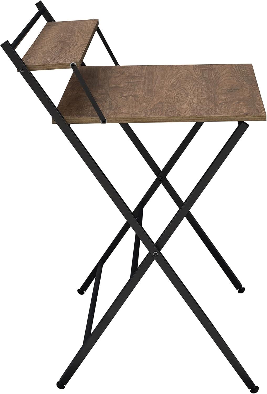 Compact Brown Foldable Wooden Tray Desk - 33"