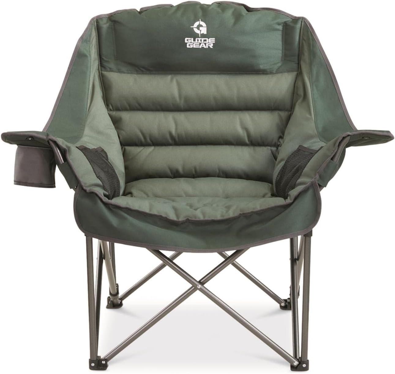 Guide Gear Oversized XL Comfort Padded Camping Chair, 400-lb. Capacity. Red Plaid