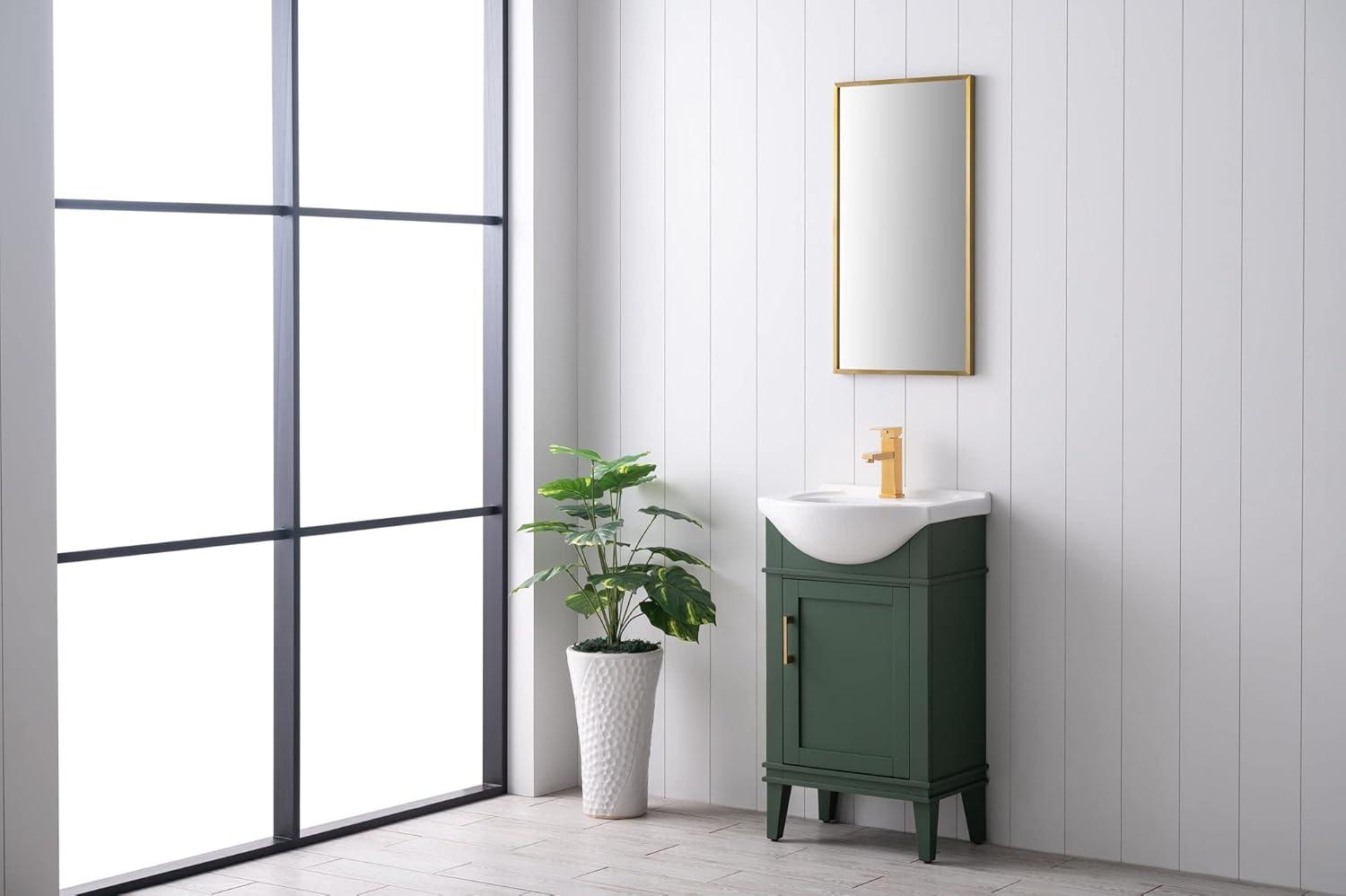 Green 20" Single Sink Bathroom Vanity with Porcelain Top