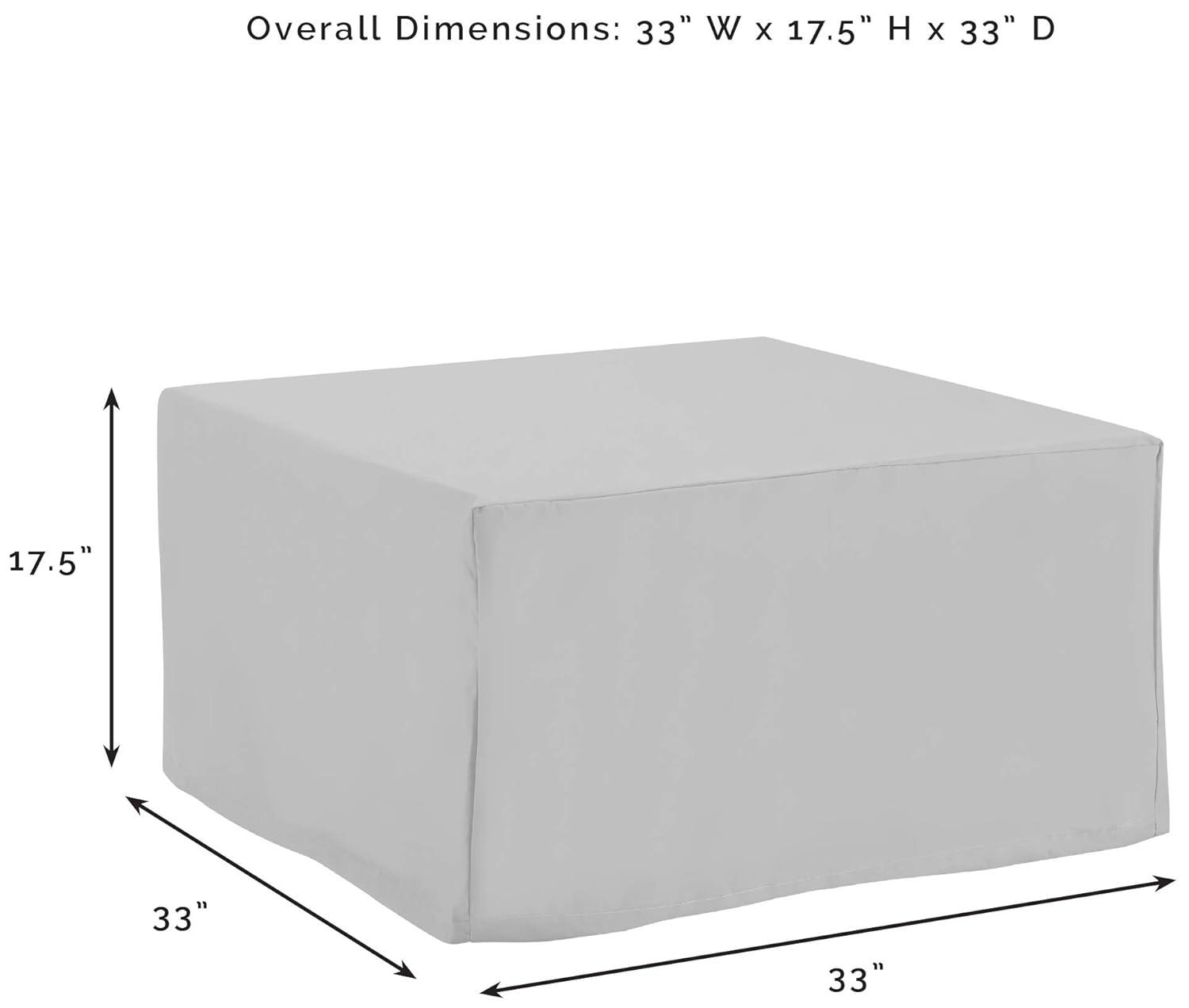 Outdoor Square Table & Ottoman Furniture Cover - Tan - Crosley: Heavy Gauge Vinyl, Waterproof