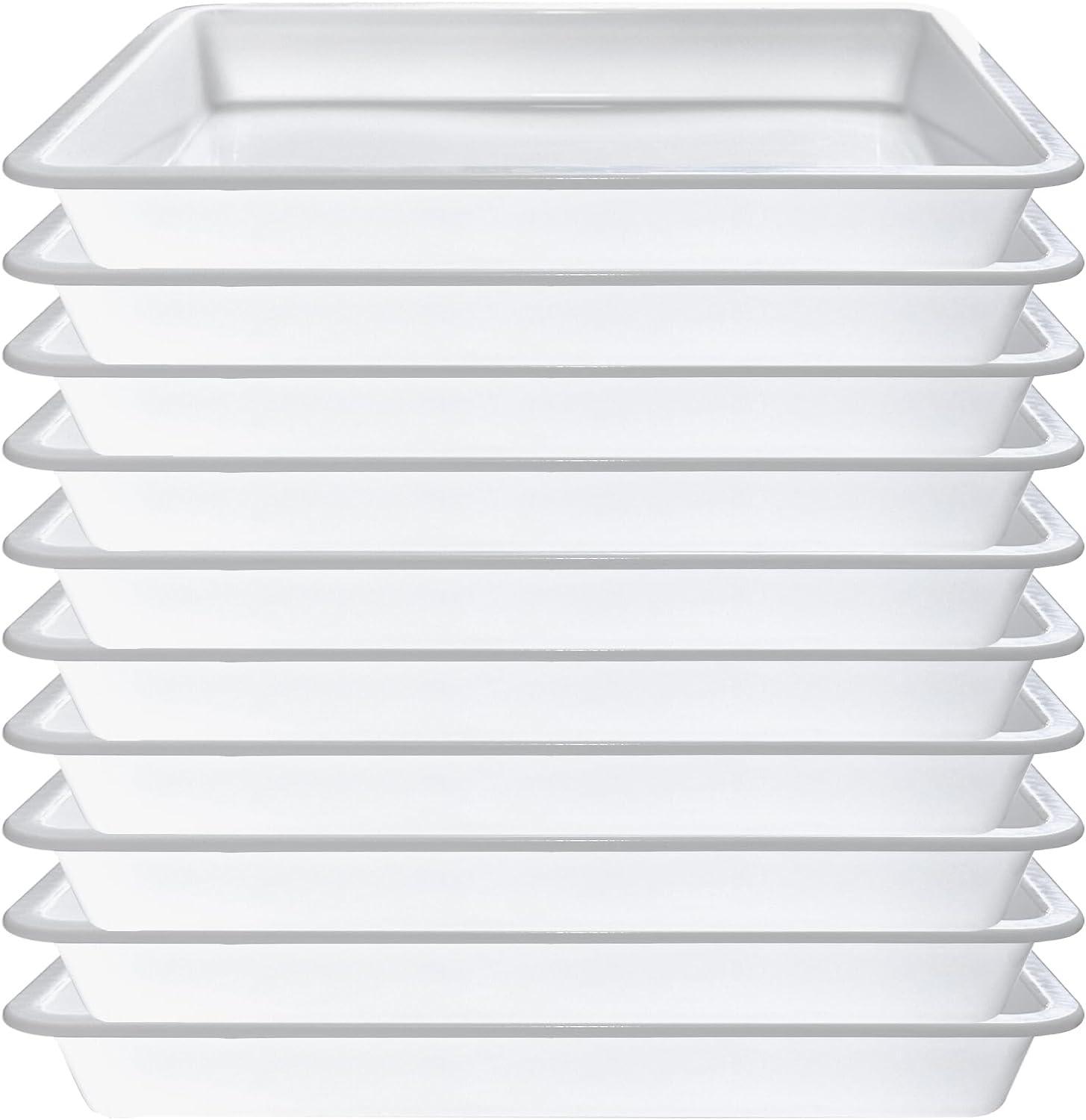 White Plastic Art and Craft Organizer Trays, 10 Pack