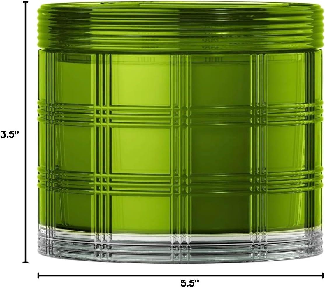 Golden Bamboo Green Glass Scented Candle with Gift Box