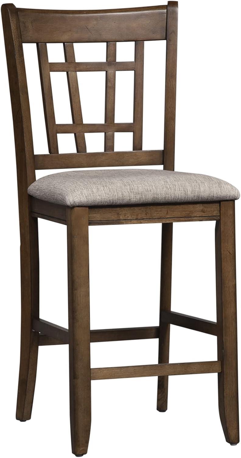 Santa Rosa Medium Brown 24 Inch Lattice Back Counter Chair-Set of 2