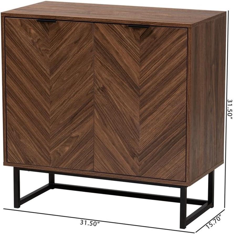 Baxton Studio Sadia Modern Walnut Brown Finished Wood Storage Cabinet