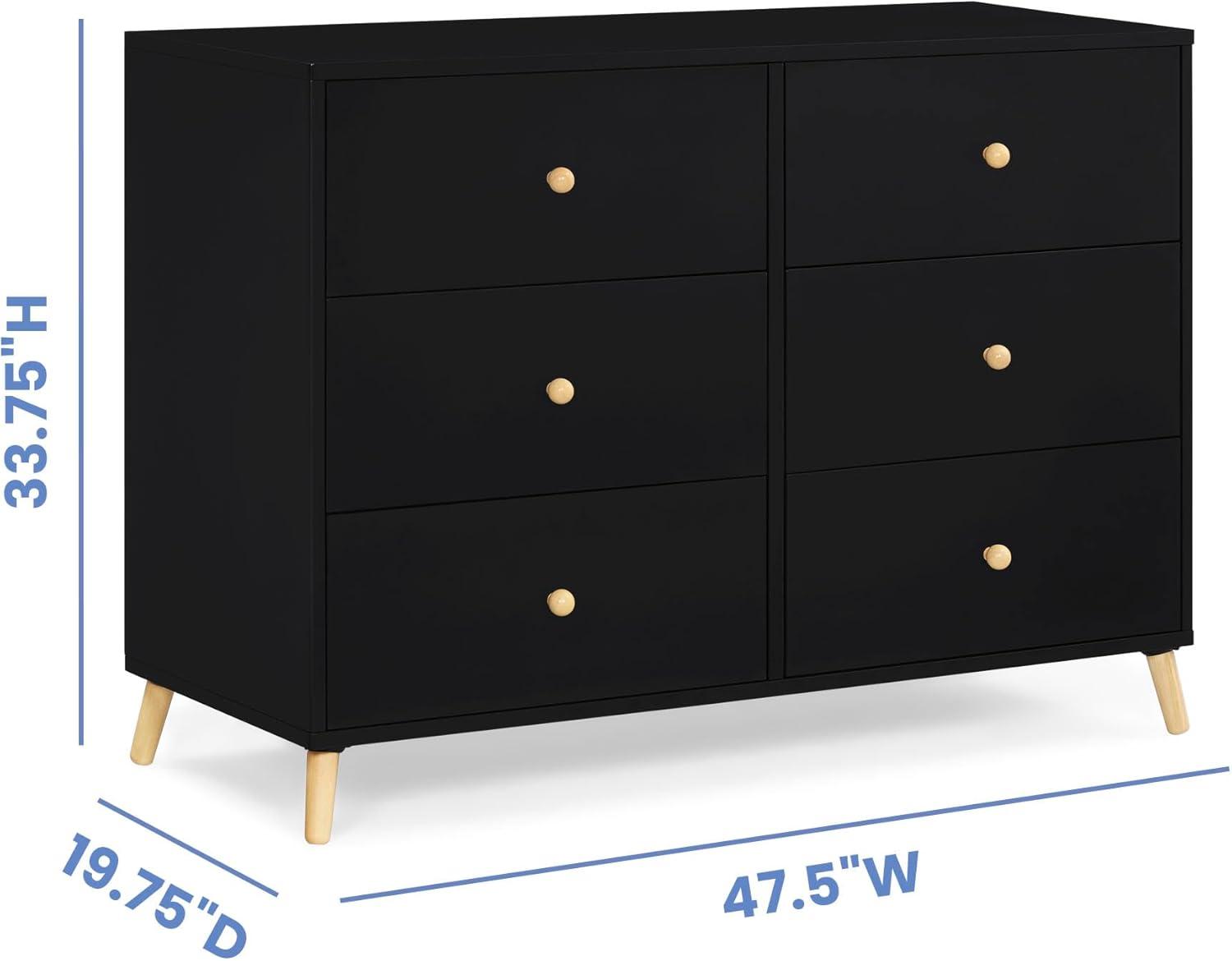 Ebony and Natural 6-Drawer Horizontal Dresser