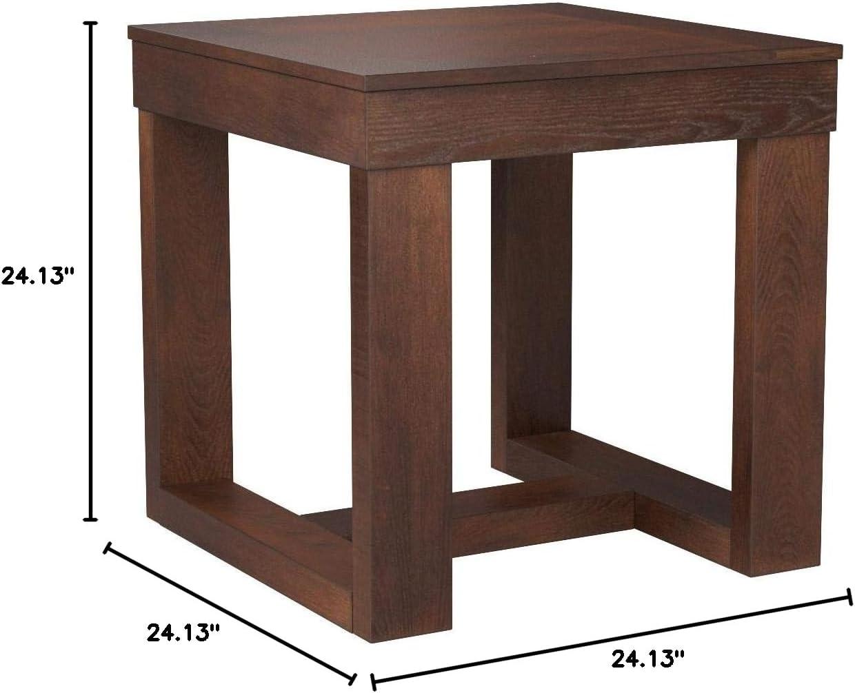 Signature Design by Ashley Contemporary Watson End Table  Dark Brown