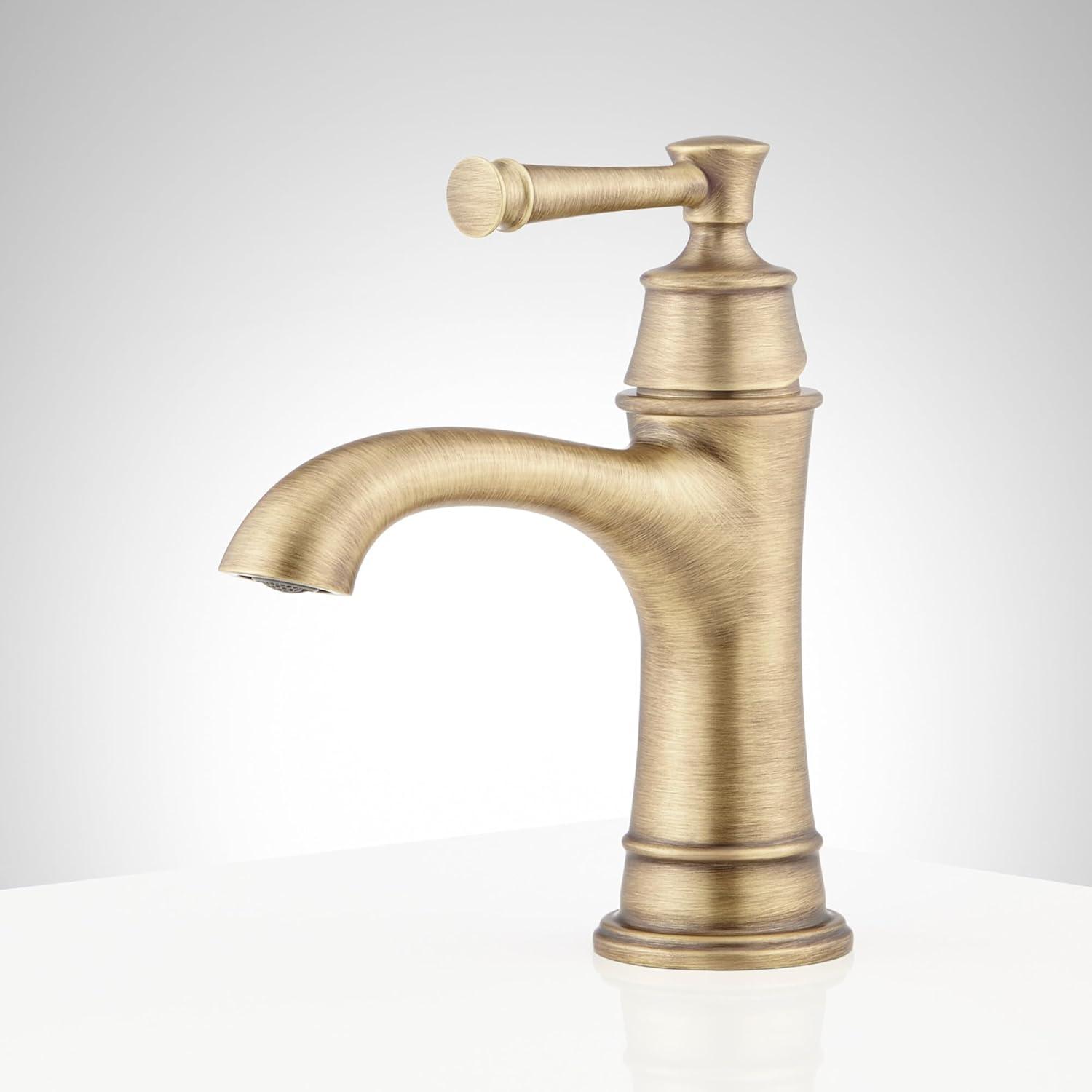 Signature Hardware 447837 Beasley 1.2 GPM Single Hole Bathroom Faucet with Pop-Up Drain Assembly