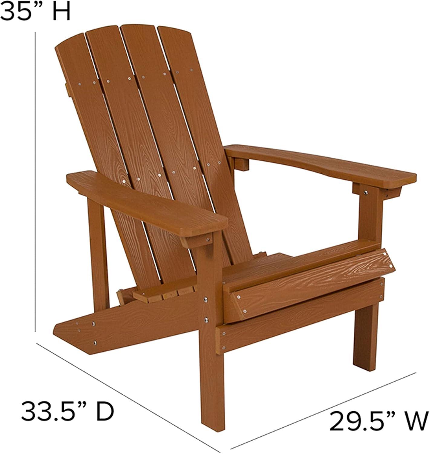 Charlestown Teak Poly Resin Adirondack Chair Set for Outdoor Relaxation