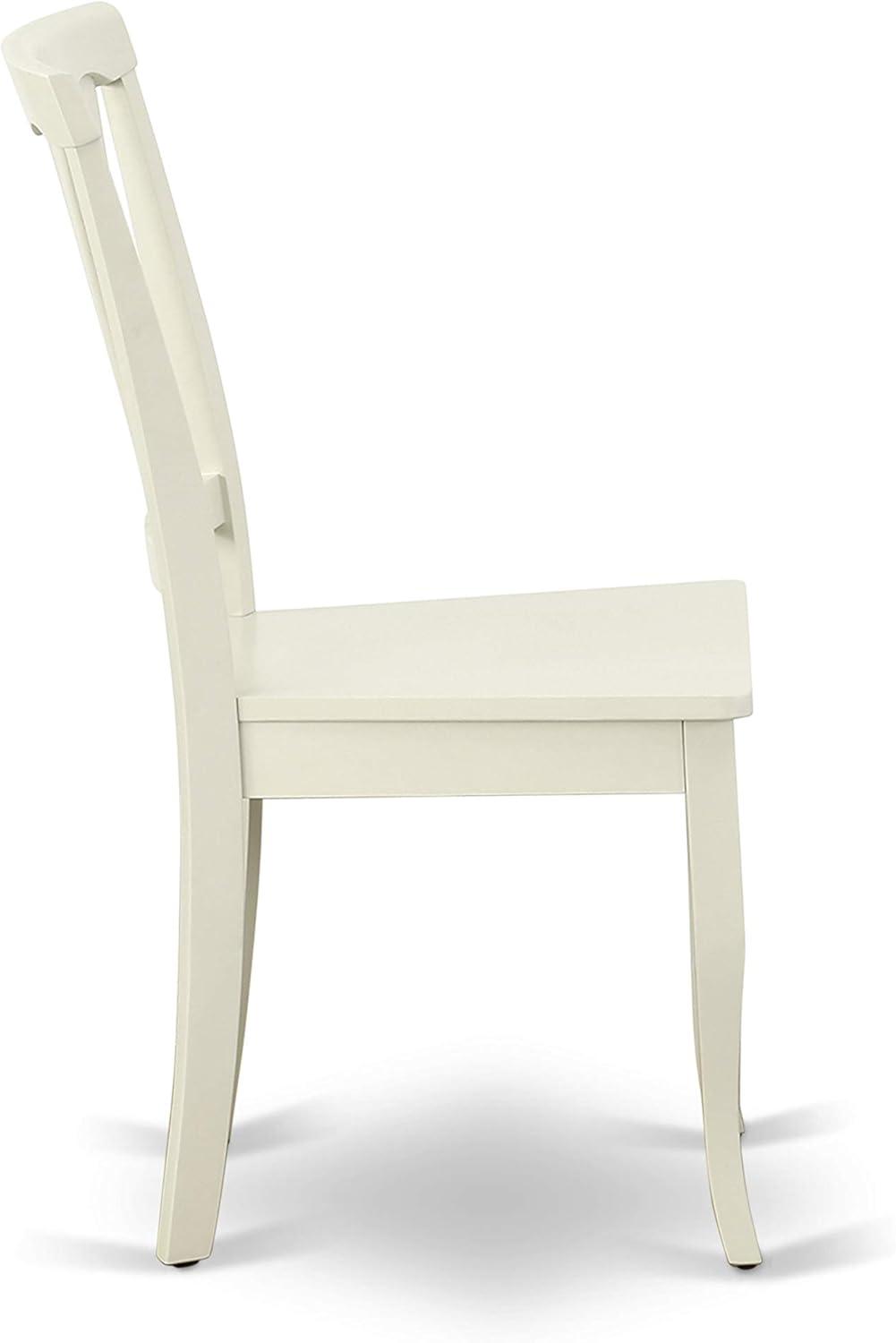 East West Furniture Boston 5-piece Dining Set with Slatted Chairs in Linen White