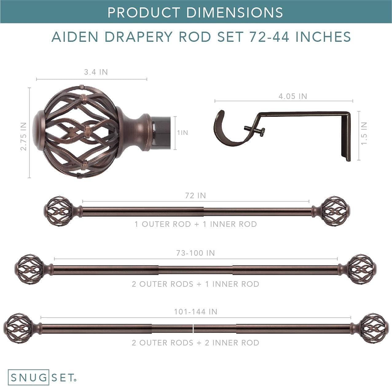 Aiden Adjustable Single Curtain Rod
