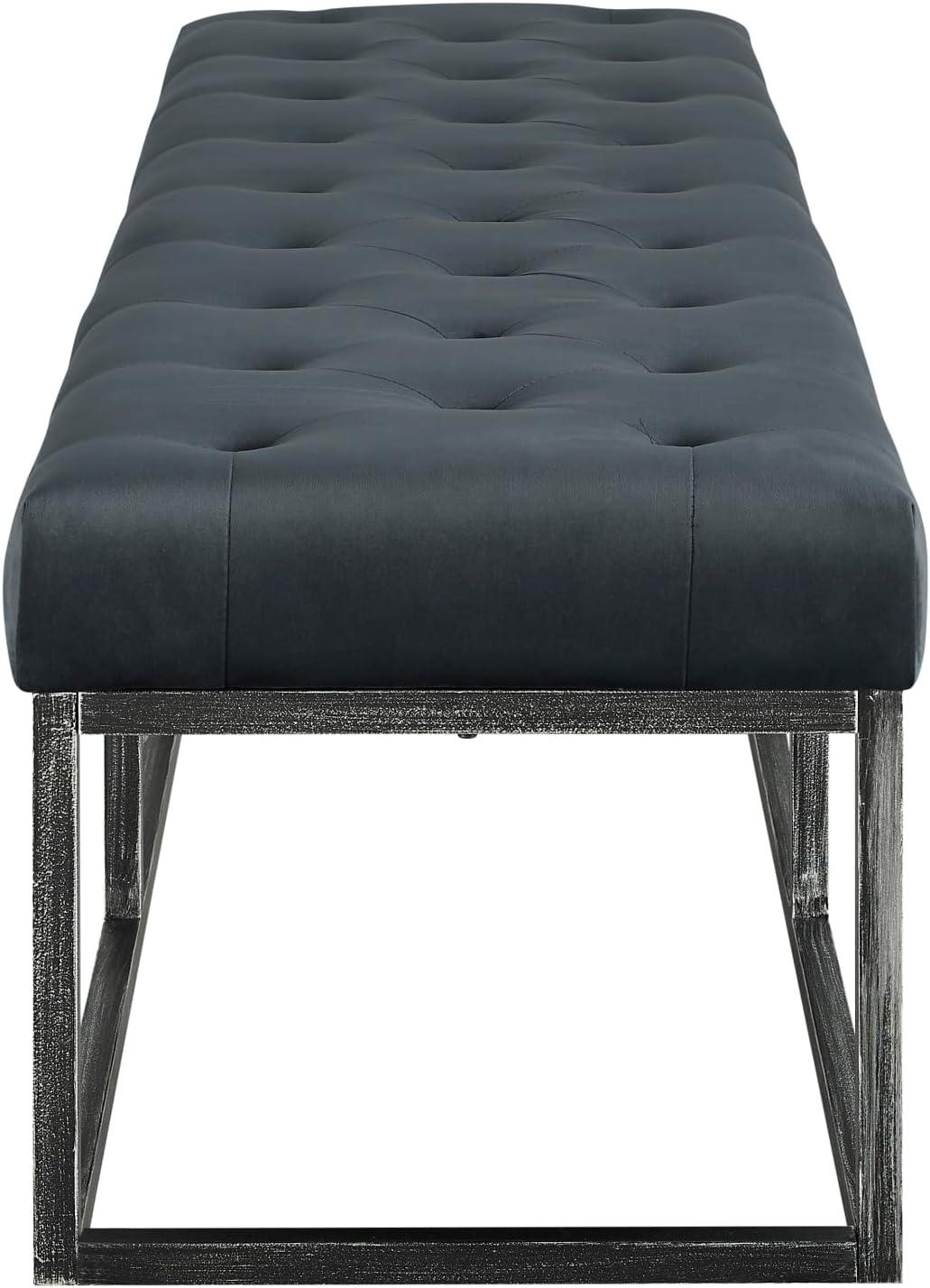 Danes Claire Tufted Bench with Iron Legs, Modern 72.5" Bench for Bedroom or Living Room