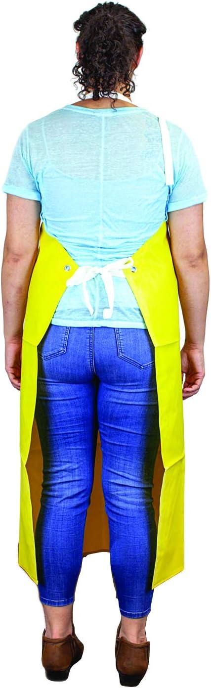 Safe Handler, Heavy Duty Nitrile Industrial Bib Apron, Chemical and Oil Resistant, Yellow