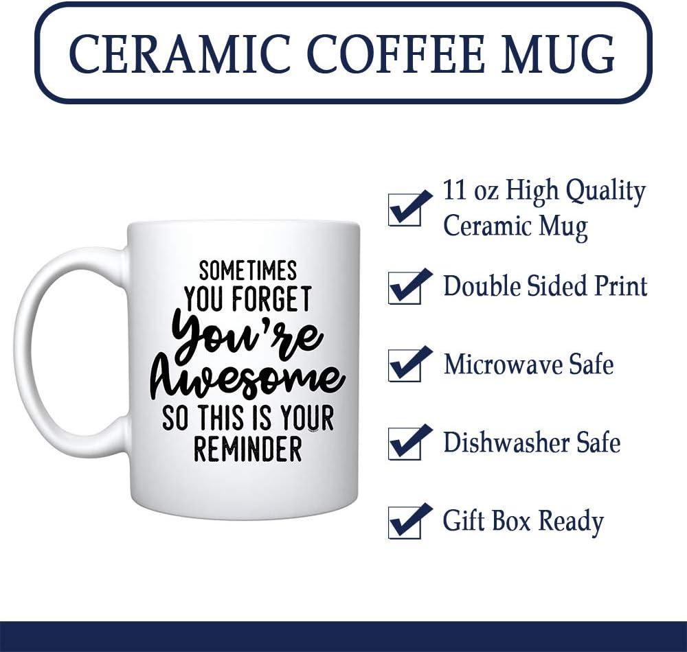 Koyal Wholesale 11oz Ceramic Coffee Mug - You're Awesome This Is Your Reminder Funny Coffee Mugs for Women & Men Gifts