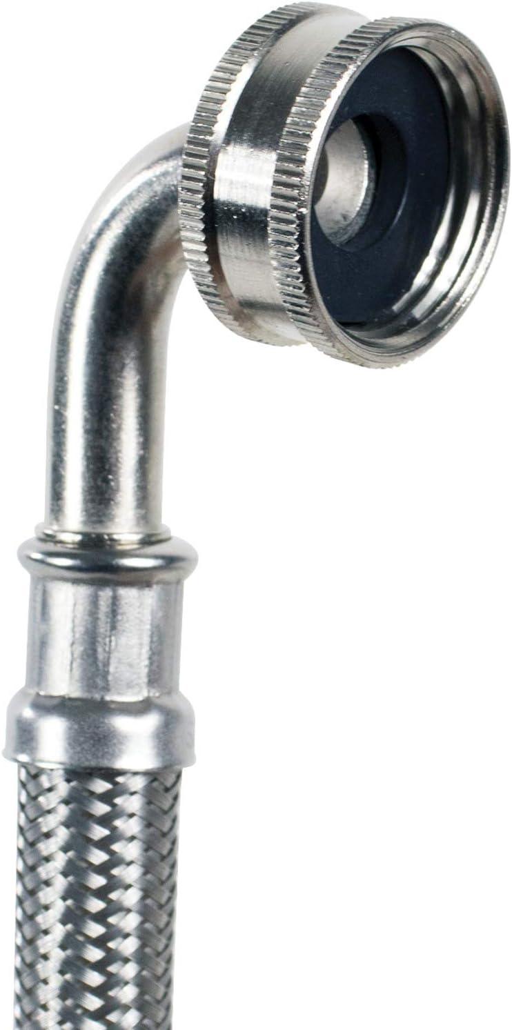 CERTIFIED APPLIANCE WM60SSL2PK Braided Stainless Steel Washing Machine Hoses with Elbow, 2 pk (5ft)