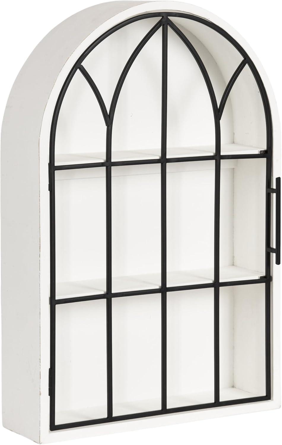 Kate and Laurel Megara Arched Wall Mounted Cabinet, 16x6x24, Black