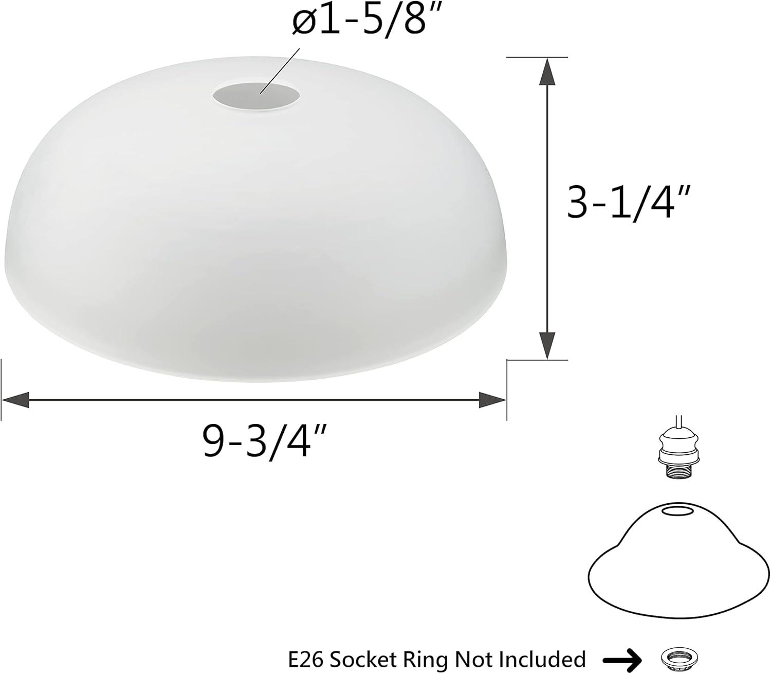 Aspen Creative 23131-11 Frosted Contemporary Replacement Glass Shade for Medium Base Socket Torchiere Lamp, Swag Lamp, Pendant, 1 Light Wall Sconce & Island Fixture, 9-3/4" Diameter x 3-1/4" Height