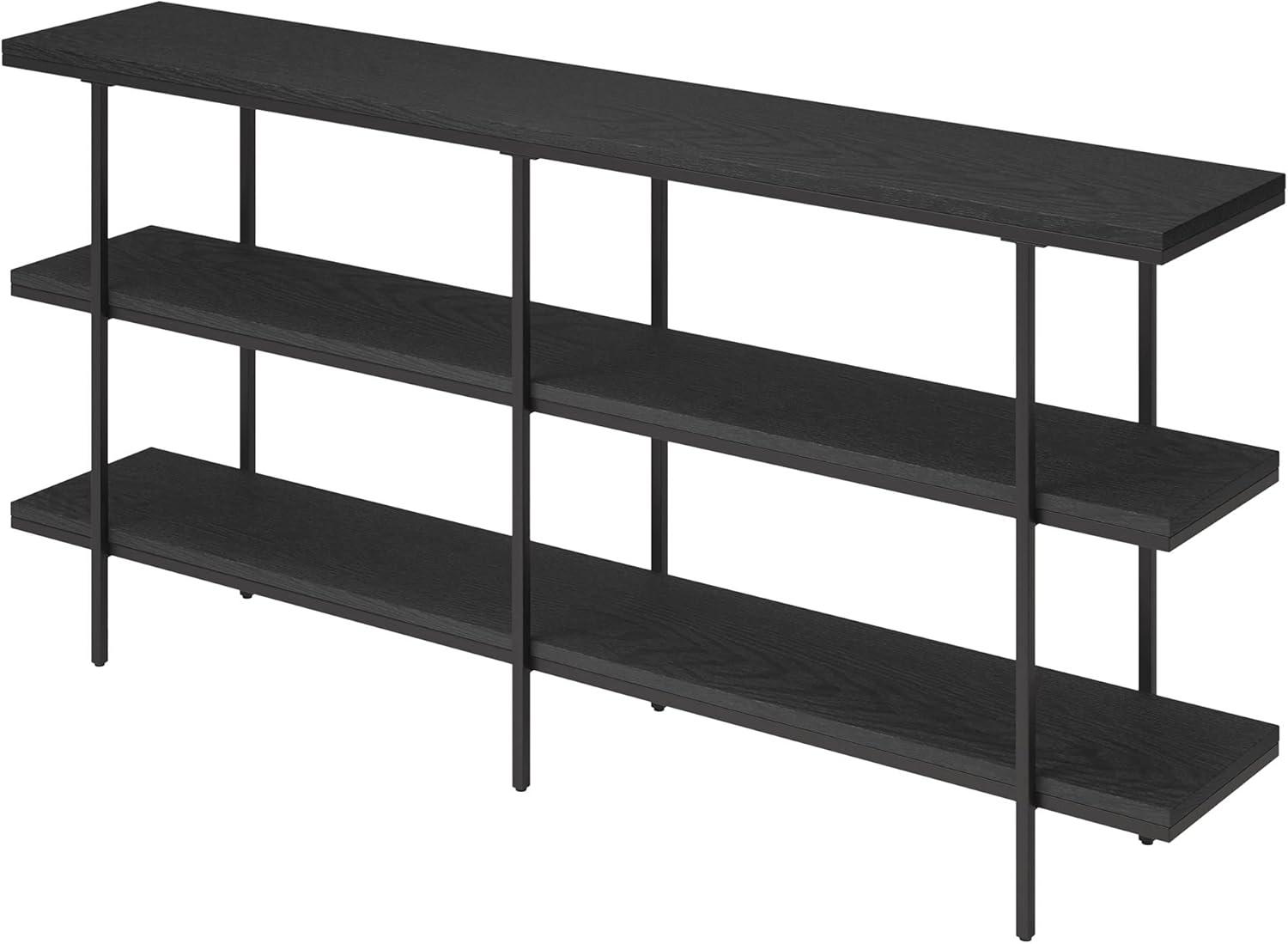 Harper 64'' Black Grain Console Table with Storage