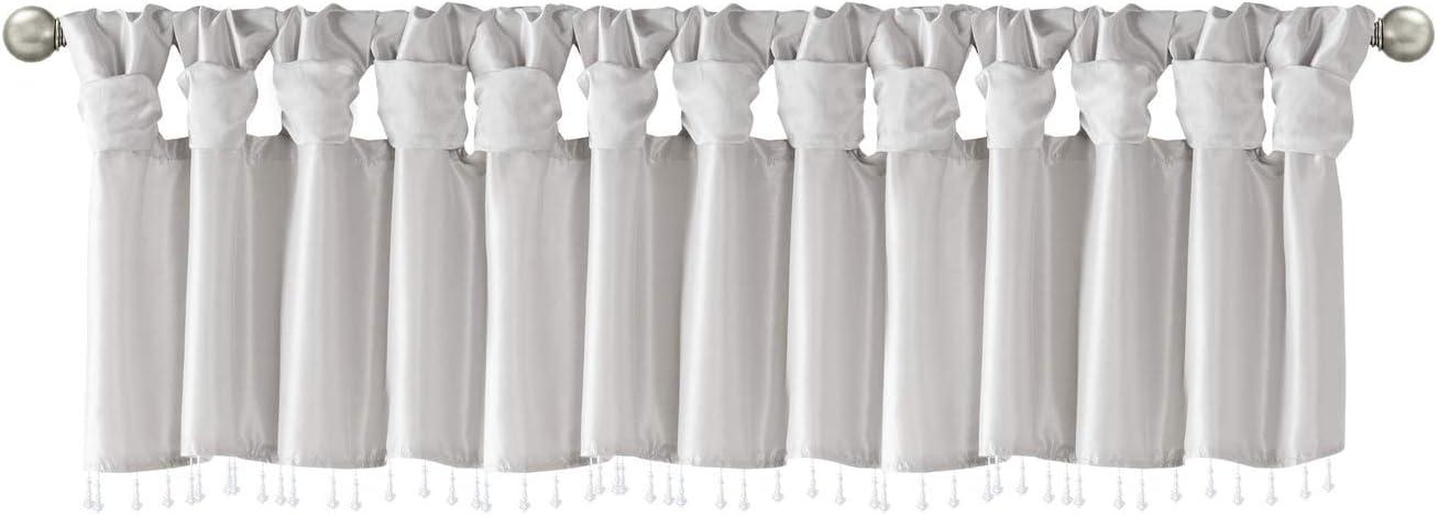 Madison Park Emilia Lightweight Faux Silk Single Valance with Beads
