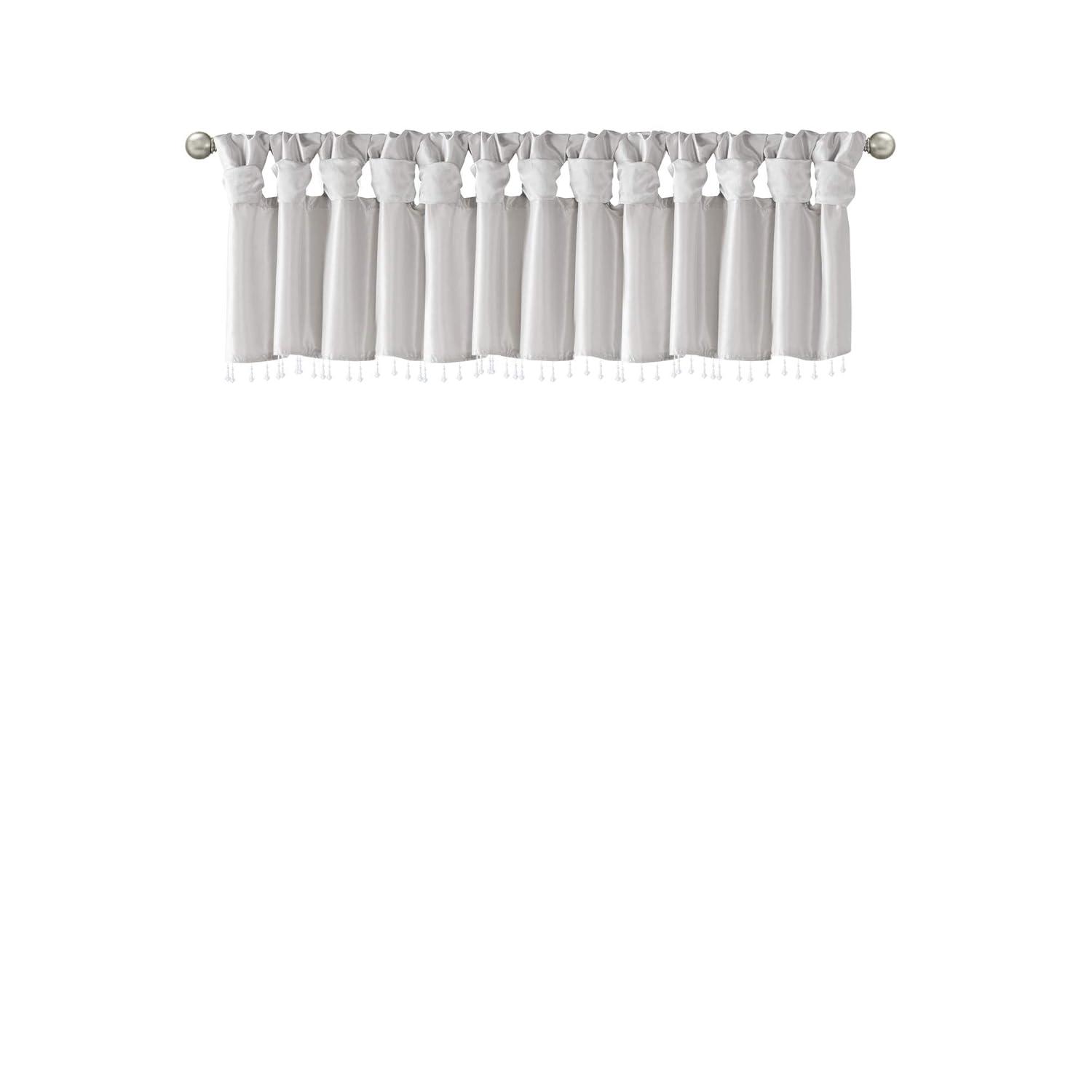 Madison Park Emilia Lightweight Faux Silk Single Valance with Beads