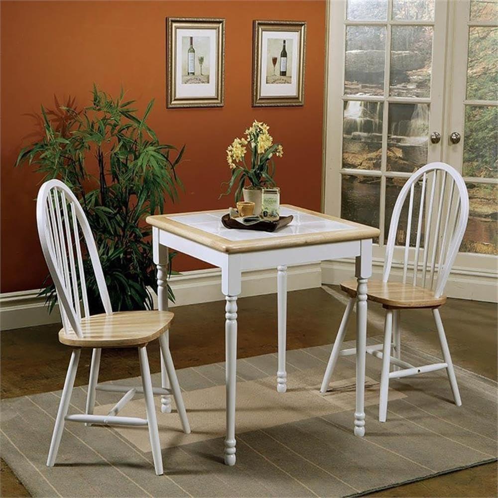 Coaster Farmhouse Windsor Wood Dining Chairs in White