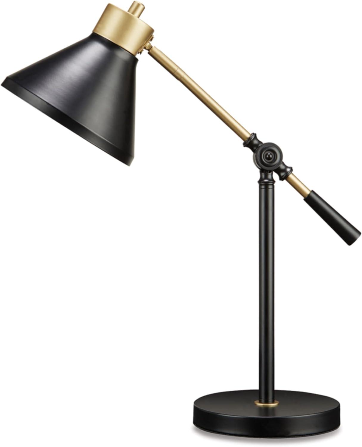 Garville Metal Table Lamp Black/Gold - Signature Design by Ashley: Adjustable, UL Listed, Modern Decor