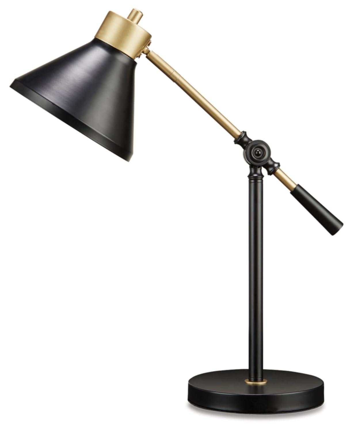 Garville Metal Table Lamp Black/Gold - Signature Design by Ashley: Adjustable, UL Listed, Modern Decor