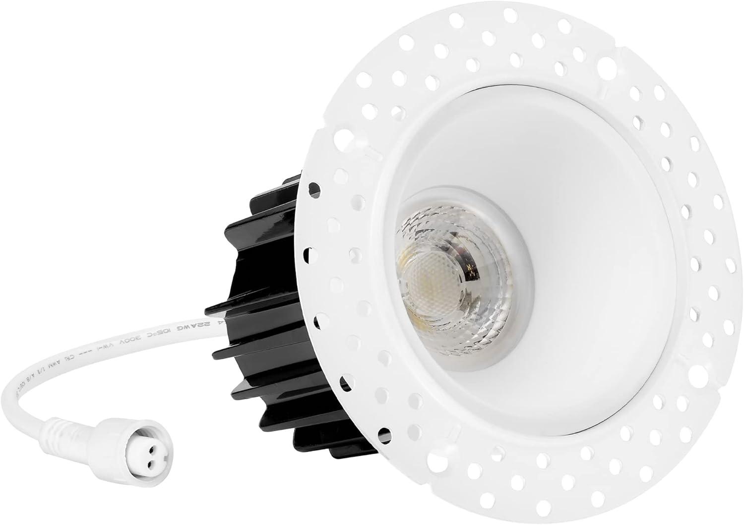 Maxxima 2 in. Trimless Ultra-Thin Recessed Anti-Glare LED Downlight Canless IC Rated 600 Lumens 5 Color Temperature Selectable 2700K/3000K/3500K/4000K/5000K Dimmable 90 CRI 5 CCT Slim J-Box Included