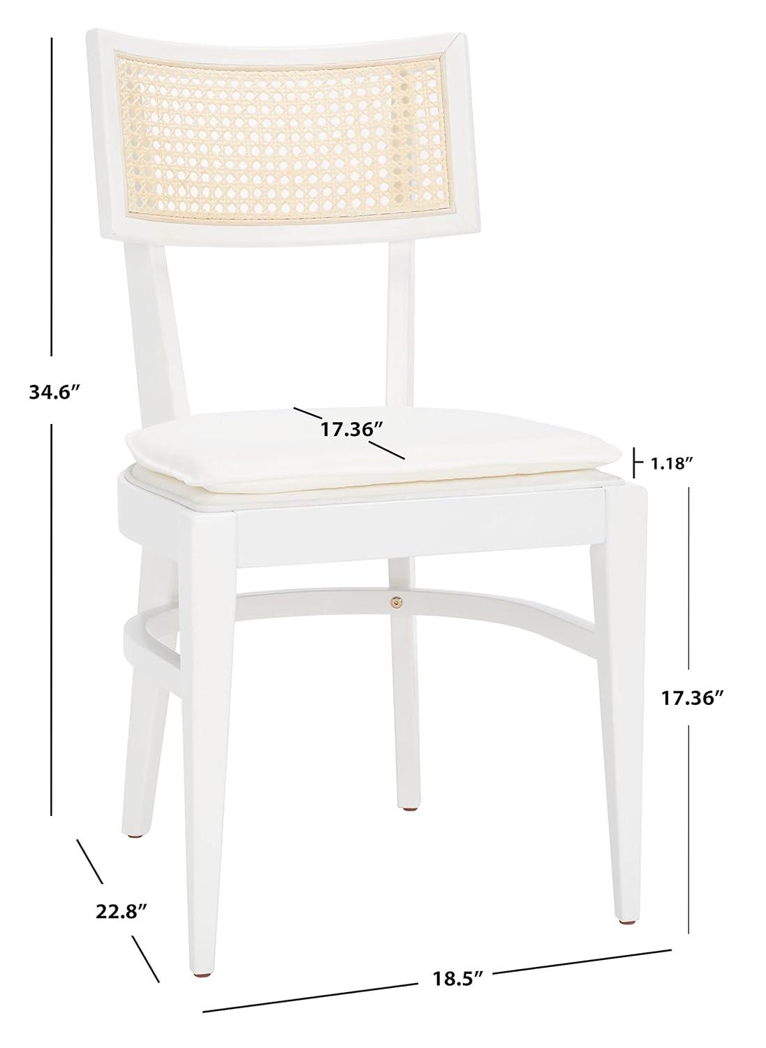 Galway Cane Dining Chair - DCH1007 - White/Natural - Safavieh