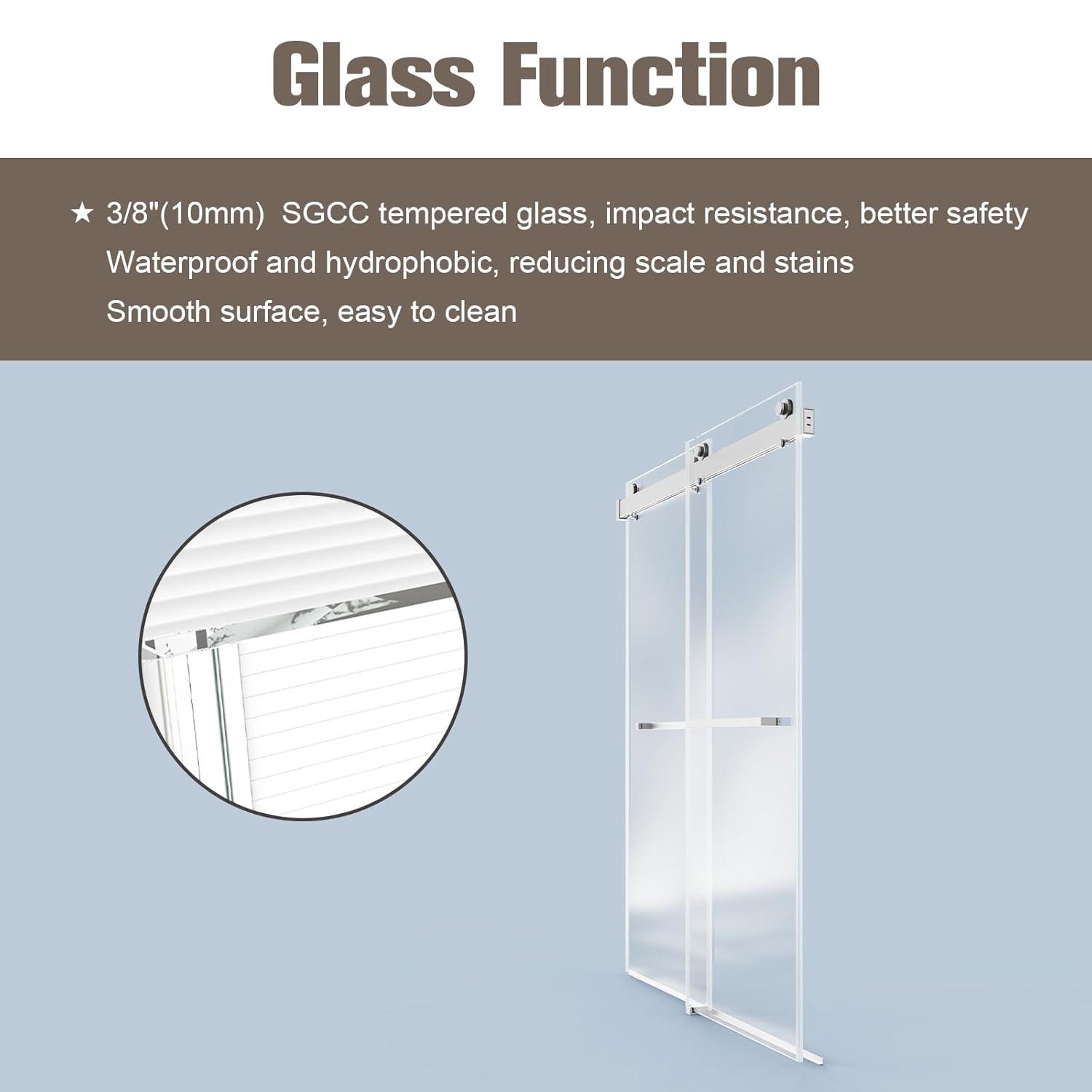 LILI 56-60"W x 76"H Dual Sliding Shower Door, Modern Style AADSH5676LL