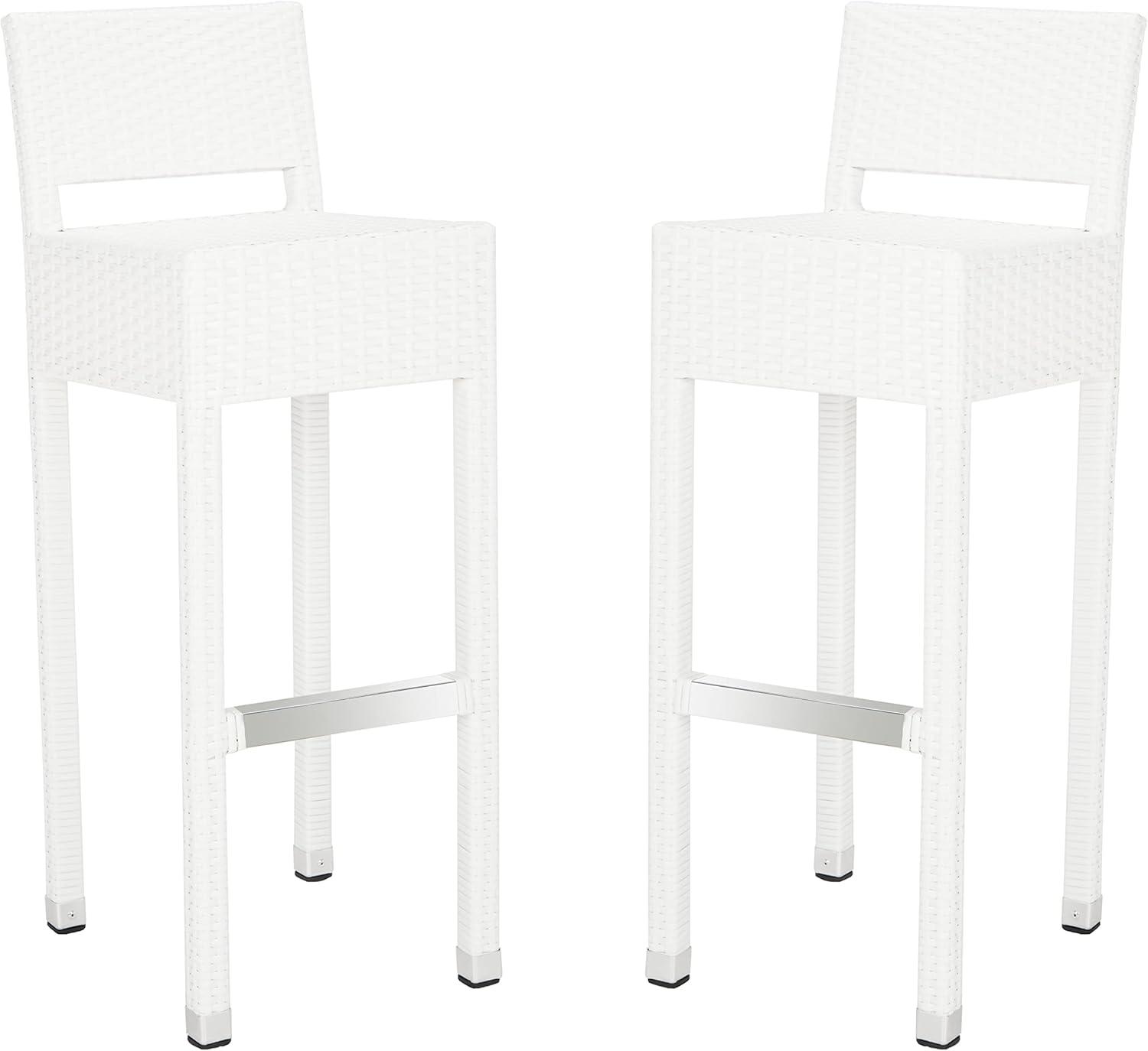 Landry Barstool - Indoor/Outdoor - FOX5212 - White - Safavieh
