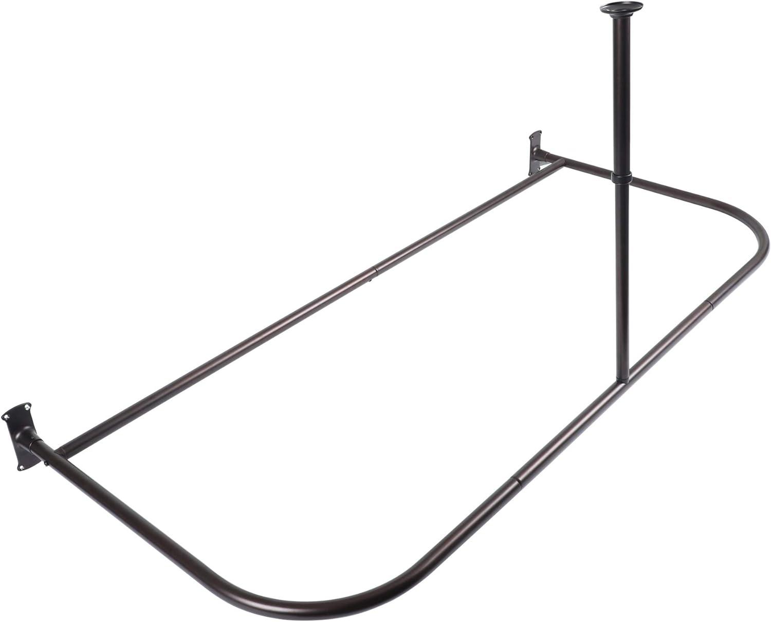 Utopia Alley Aluminum 61" D-Shape Fixed Shower Curtain Rod
