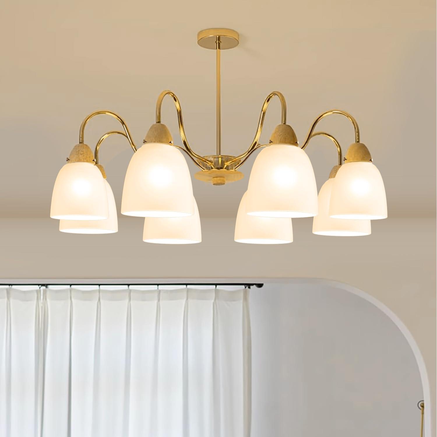 Aspen Creative 23045-4 Transitional Style Bell Shaped Frosted Replacement Glass Shade, 2-1/4" Fitter Size, 4-5/8" high x 4-5/8" diameter, 4 Pack