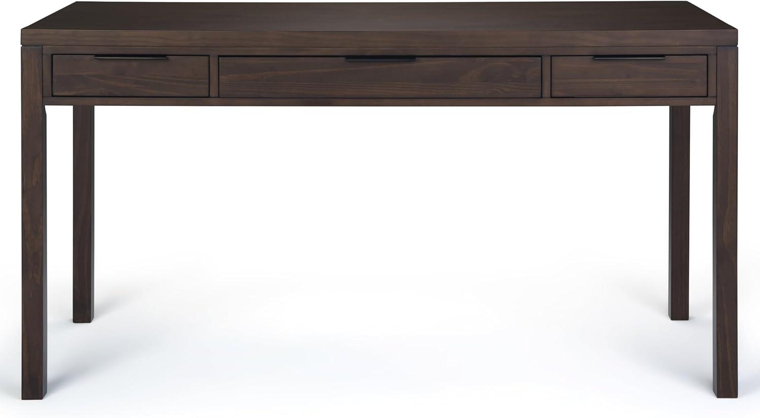 Simpli Home Hollander Solid Wood Contemporary 60 " Desk in Warm Walnut Brown